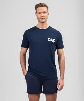 T-shirt en coton organique à imprimé DAD: Bleu marine