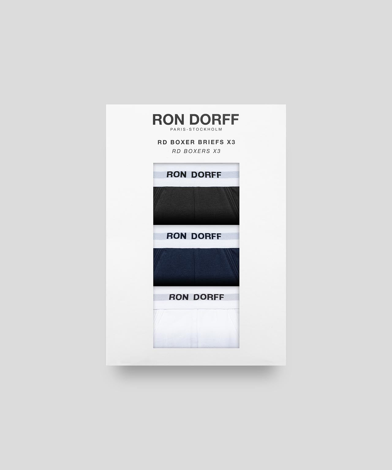 Boxers RON DORFF Kit: Bleu marine/Blanc/Noir