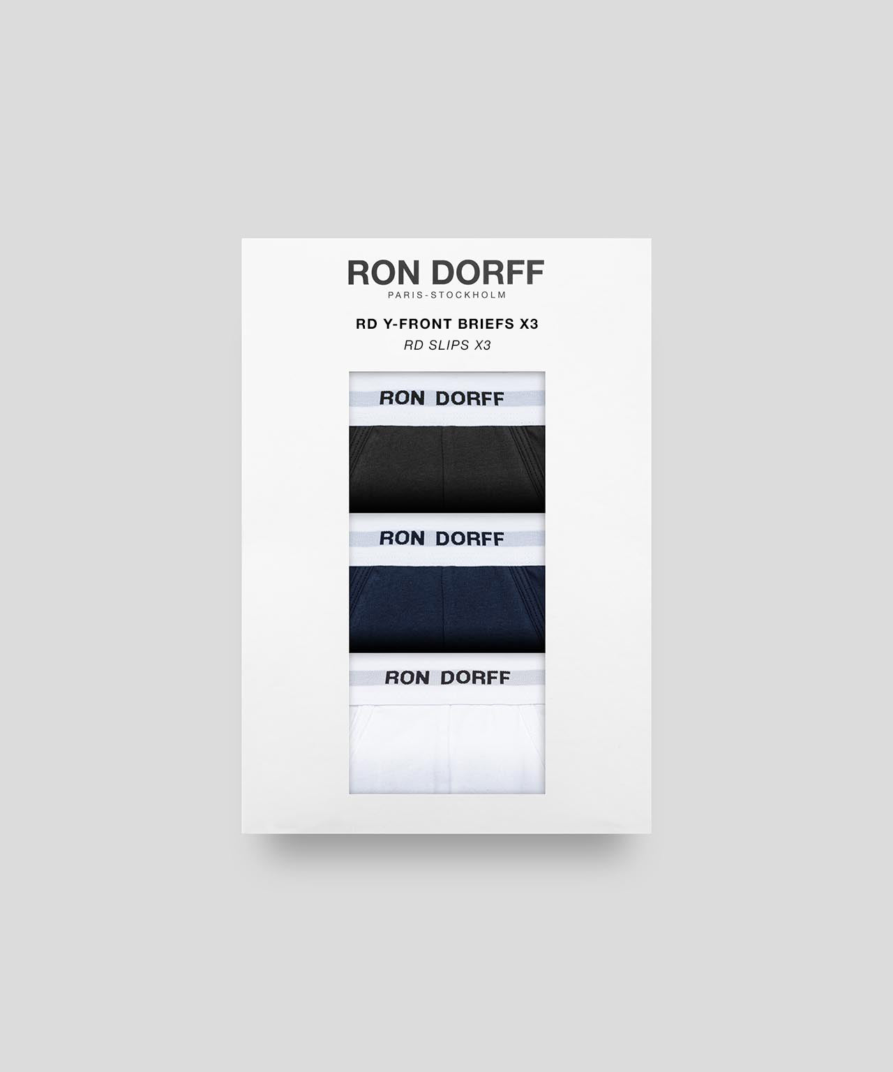 RON DORFF Y-Front Briefs Kit: Marine/Weiß/Schwarz