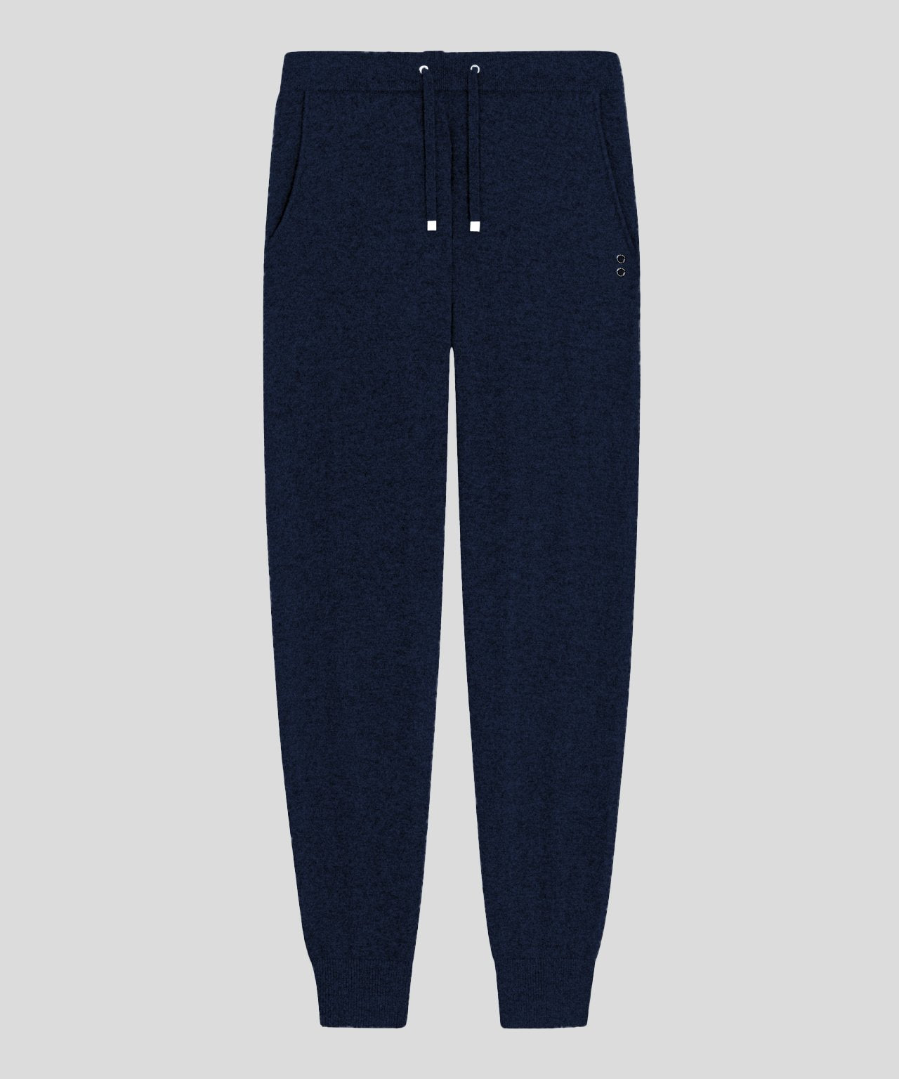 Pantalon avec poches en cachemire: Bleu marine