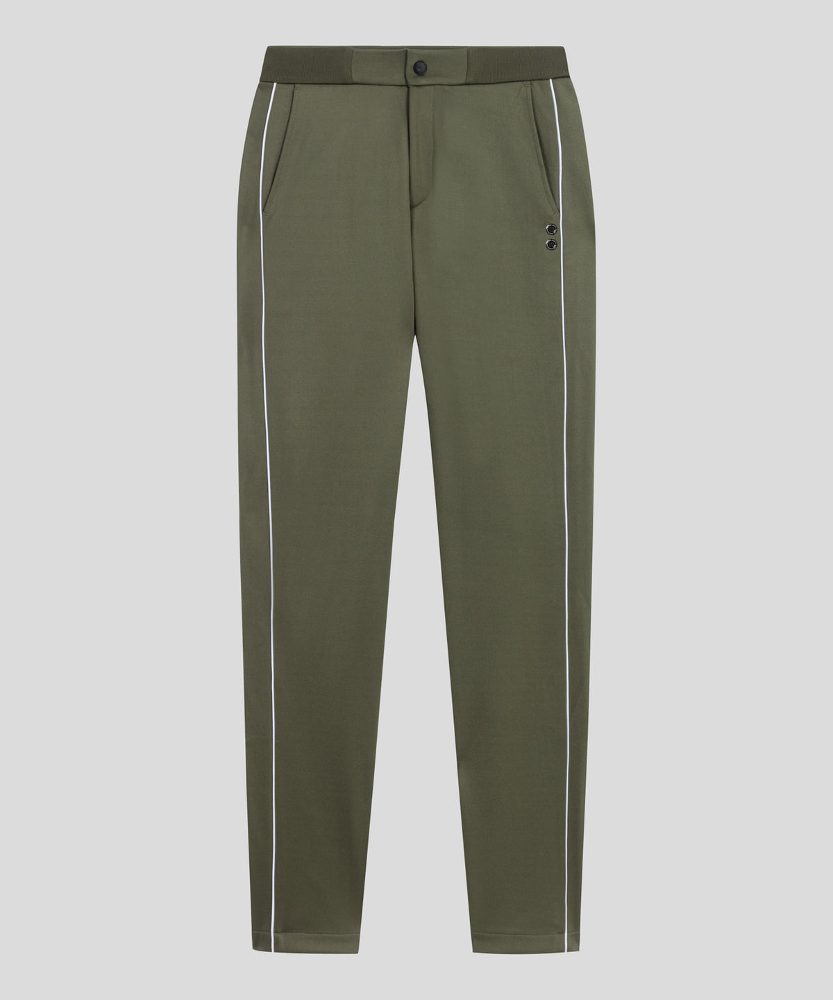 Pantalon avec passepoil: Vert foncé olive