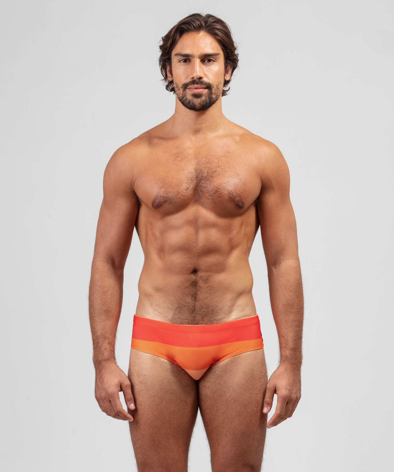 Swim Briefs Big Stripes: Spritz Orange