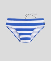 Swim Briefs Horizontal Wide Stripes: Greek Blue / White