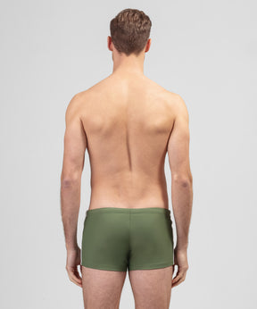 Boxer de bain à liserés: Vert olive