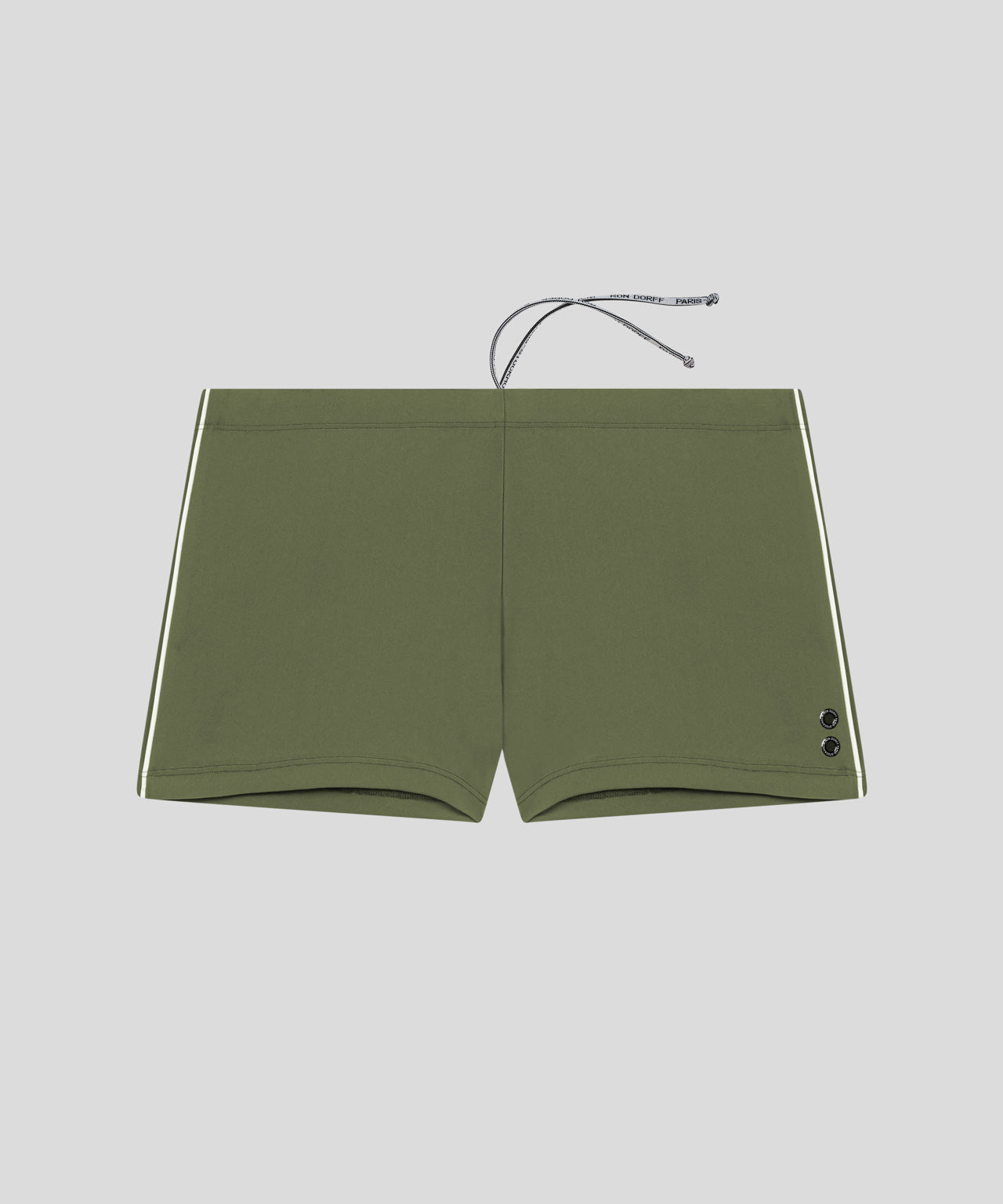 Boxer de bain à liserés: Vert olive