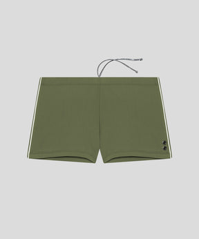 Boxer de bain à liserés: Vert olive