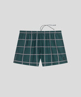 Swim Shorts Checkers: Pines Green