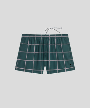 Swim Shorts Checkers: Pines Green
