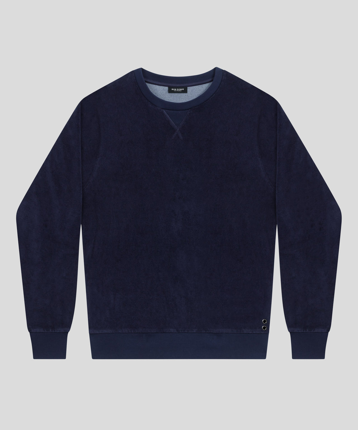 Sweatshirt en terry coton: Bleu marine