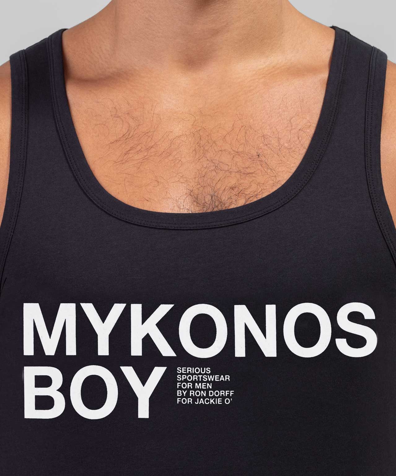 Organic Cotton Tank Top "MYKONOS BOY": Black