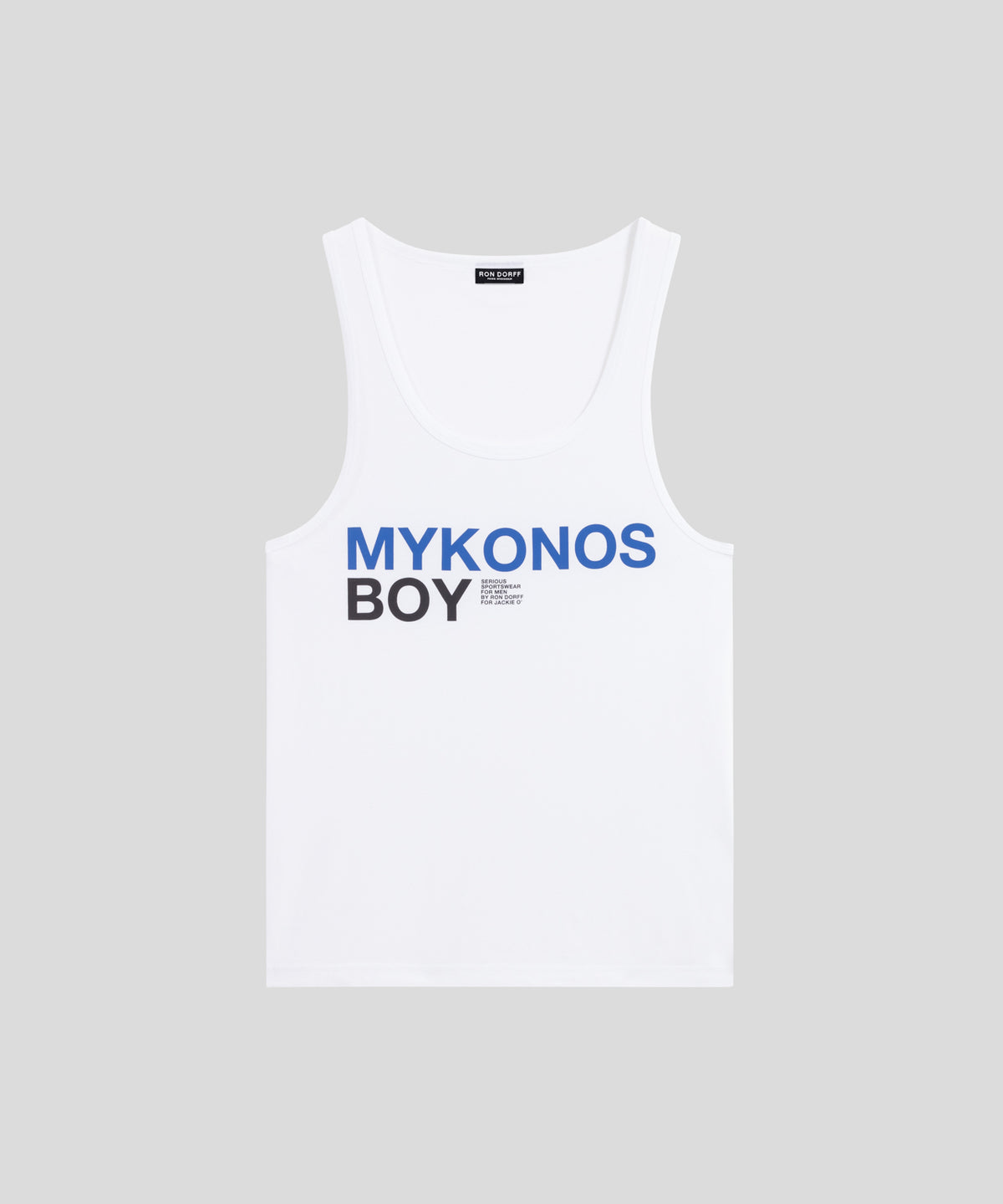Débardeur en coton organique à imprimé MYKONOS BOY: Blanc