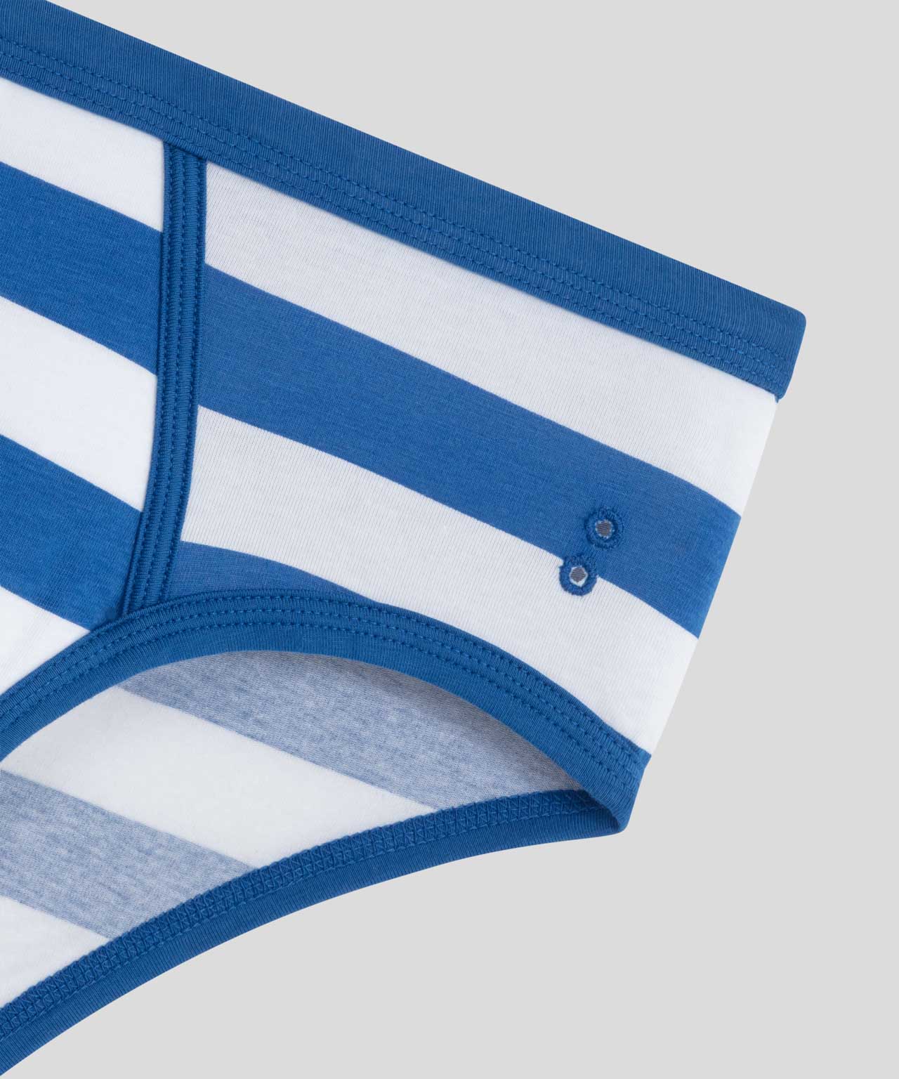 Slip Y-front en coton à larges rayures: Bleu grec/Blanc