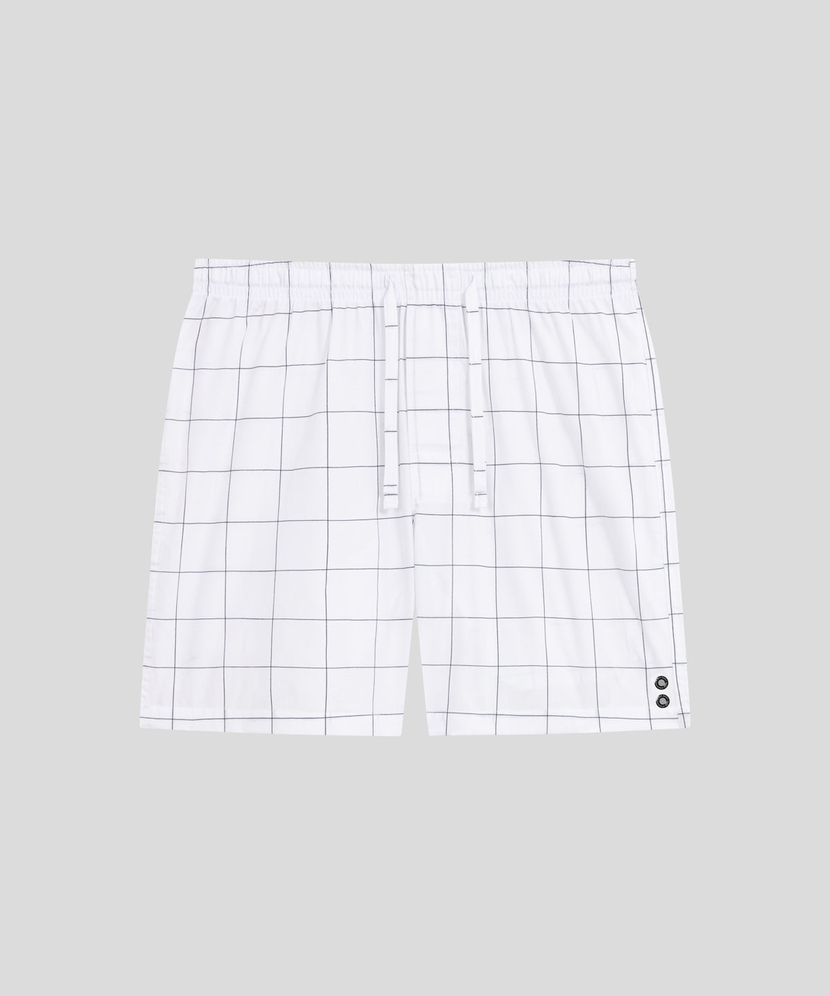 Short pyjama en coton à carreaux: Blanc