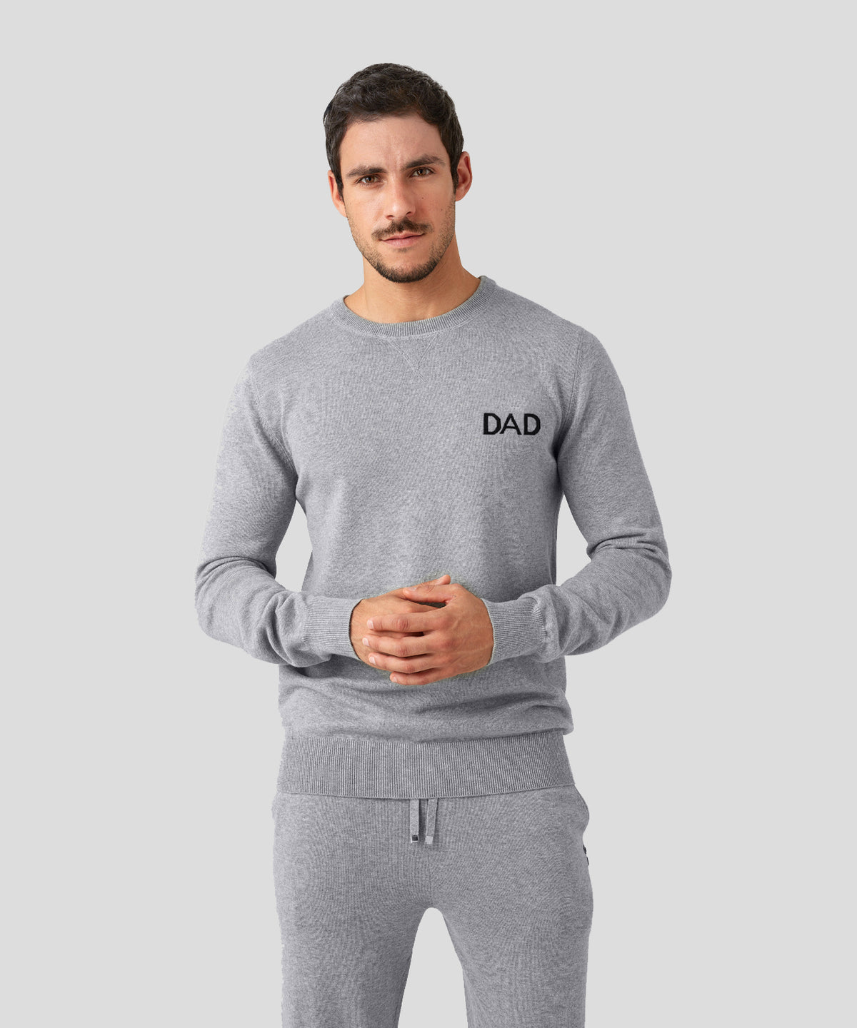 Sweatshirt en coton et cachemire "DAD": Gris chiné