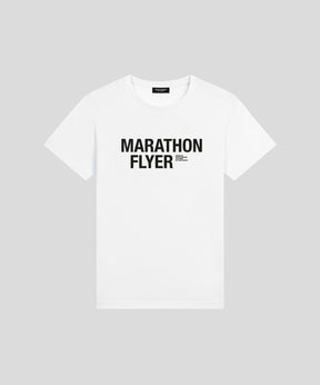 Organic Cotton T-Shirt "MARATHON FLYER": White