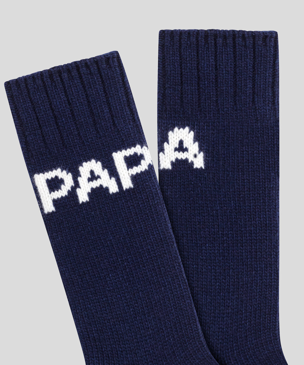 Chaussettes en laine "PAPA": Bleu marine