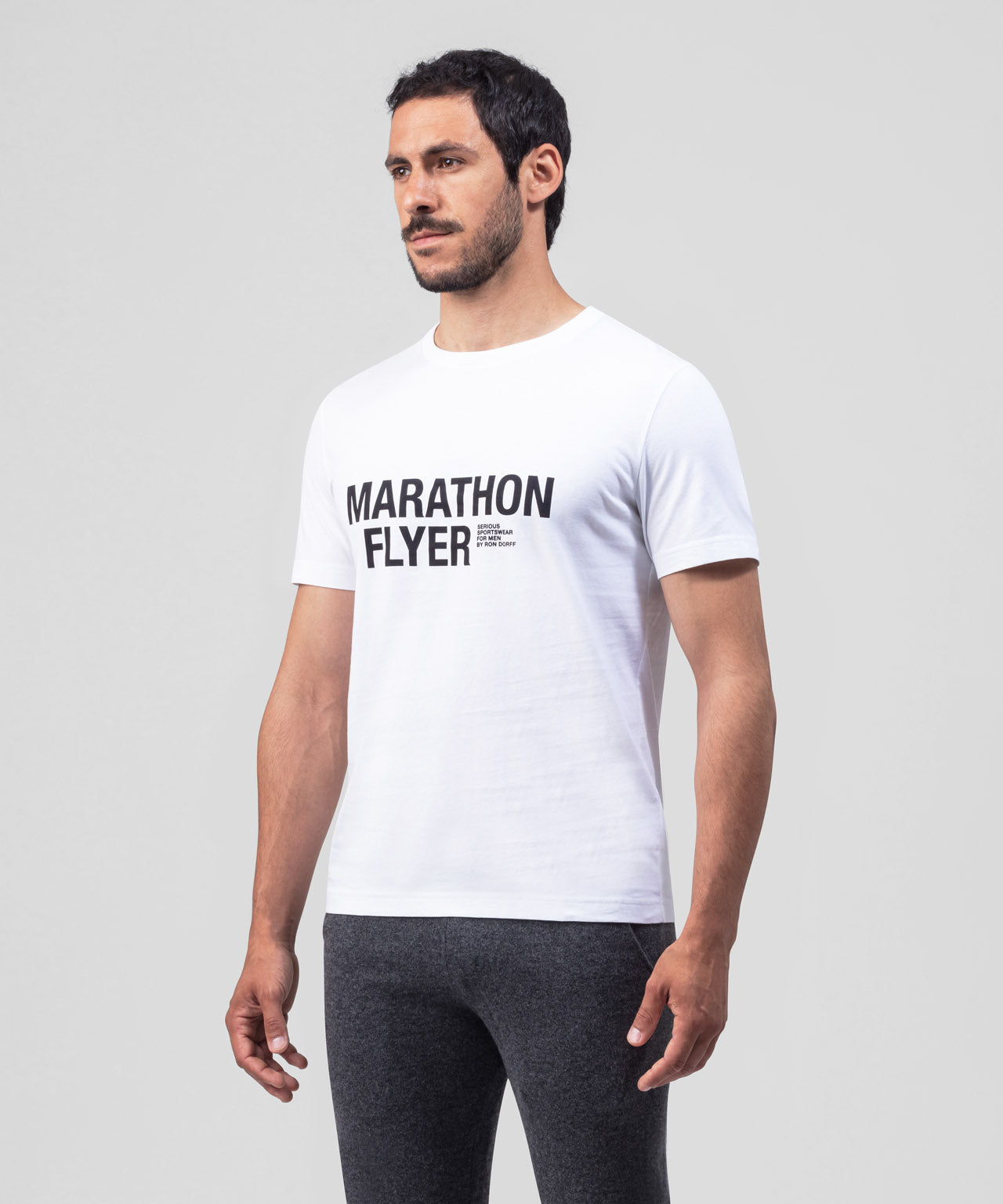 Organic Cotton T-Shirt "MARATHON FLYER": White