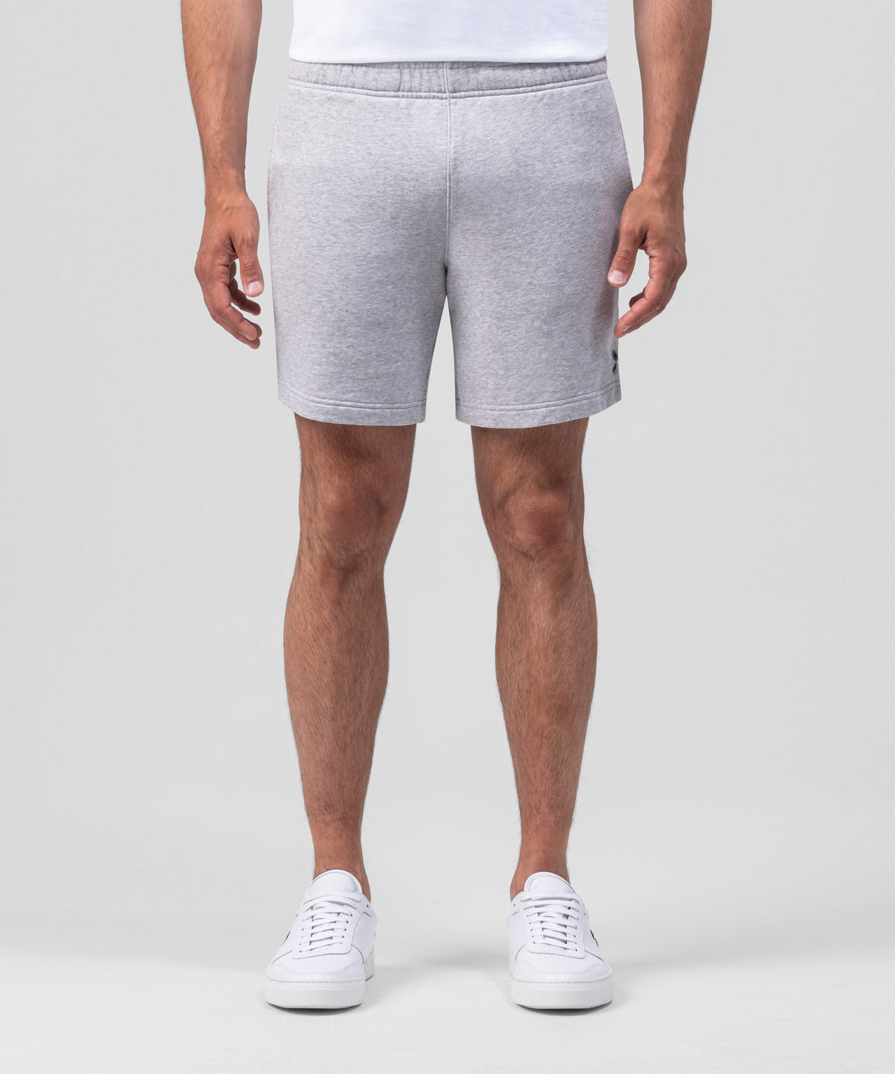 Short de jogging en coton: Gris chiné