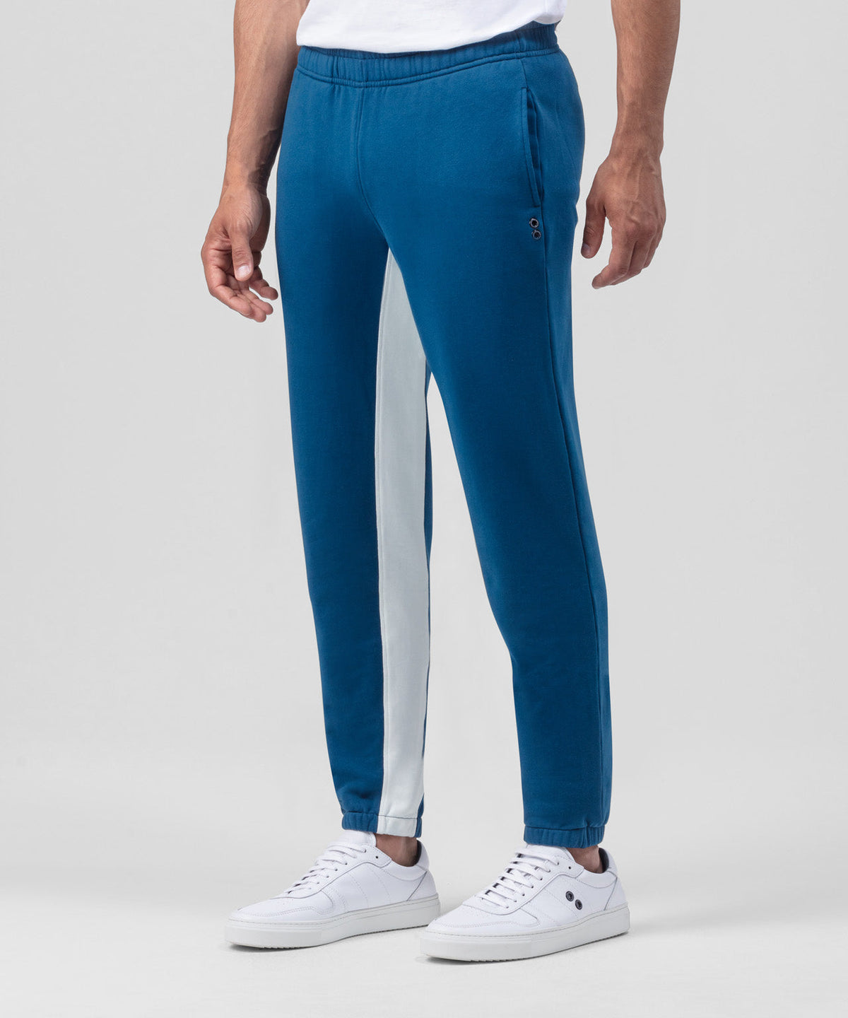 Pantalon de jogging avec lignes latérale: Bleu lac