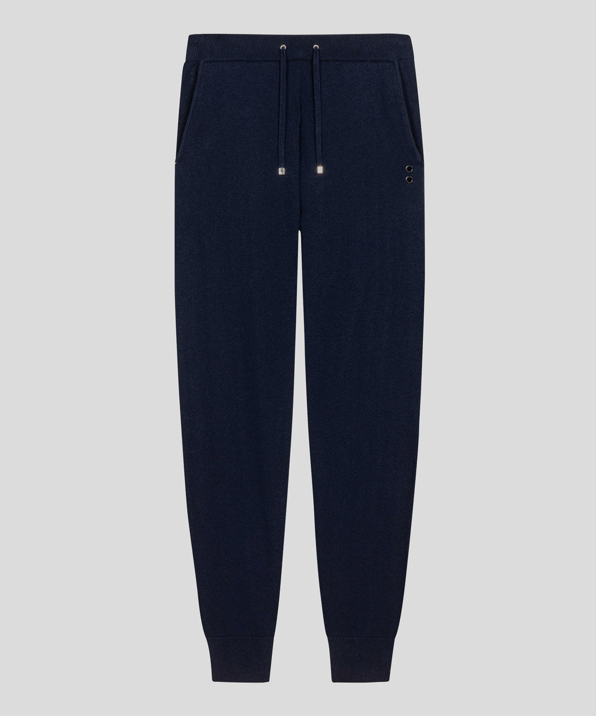 Pantalon en coton et cachemire: Bleu marine